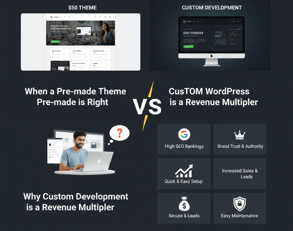 Pre-Made-Themes-vs.-Custom-Development